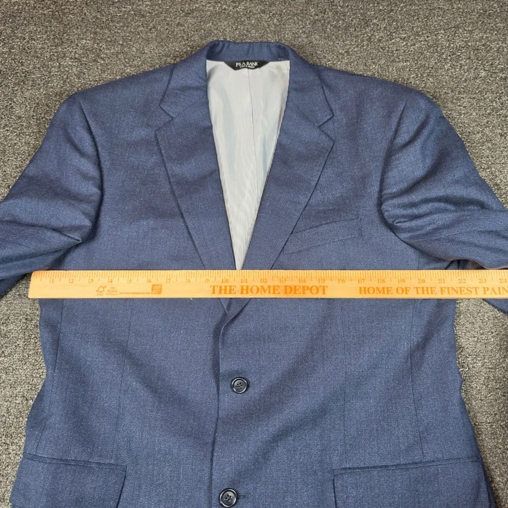 Jos A Bank Sport Coat Blue Mens 42L Linen Wool Blend Two Button Blazer Jacket